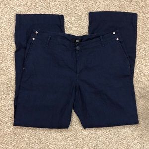 Mossimo Flare Leg Linen Pant Navy Blue
